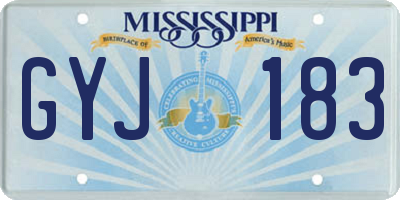 MS license plate GYJ183