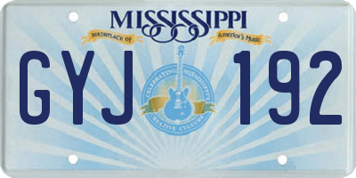 MS license plate GYJ192