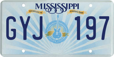 MS license plate GYJ197