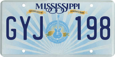 MS license plate GYJ198