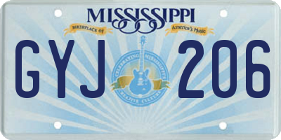 MS license plate GYJ206