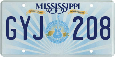 MS license plate GYJ208
