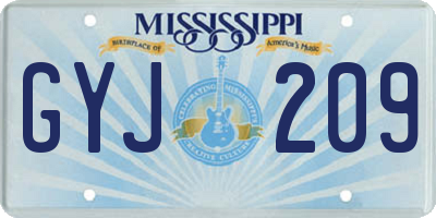 MS license plate GYJ209