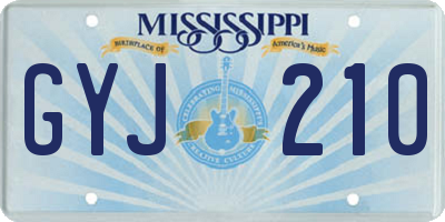MS license plate GYJ210