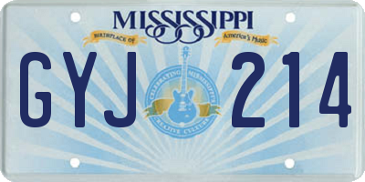 MS license plate GYJ214