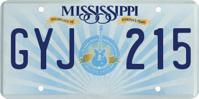 MS license plate GYJ215