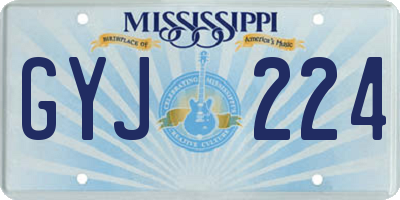 MS license plate GYJ224
