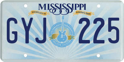 MS license plate GYJ225