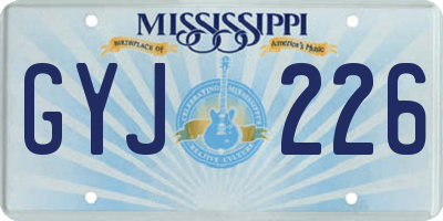 MS license plate GYJ226