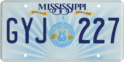 MS license plate GYJ227