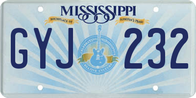 MS license plate GYJ232