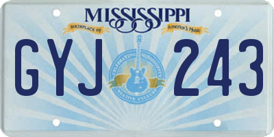 MS license plate GYJ243