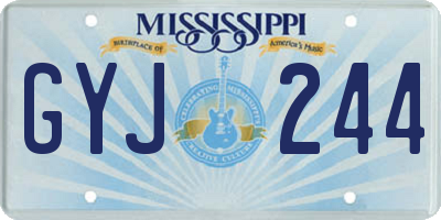 MS license plate GYJ244