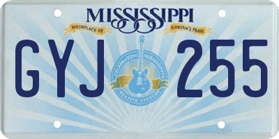 MS license plate GYJ255