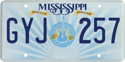 MS license plate GYJ257