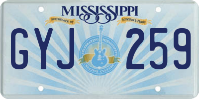 MS license plate GYJ259