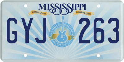 MS license plate GYJ263