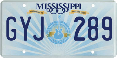 MS license plate GYJ289