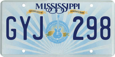 MS license plate GYJ298