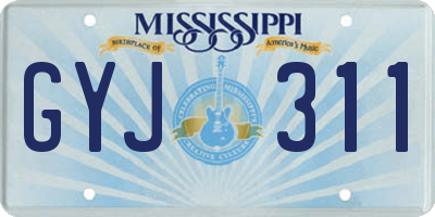 MS license plate GYJ311