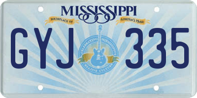MS license plate GYJ335