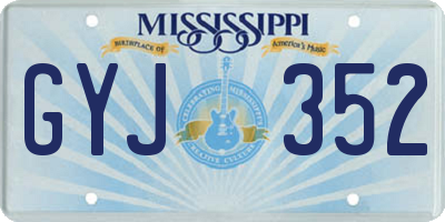 MS license plate GYJ352