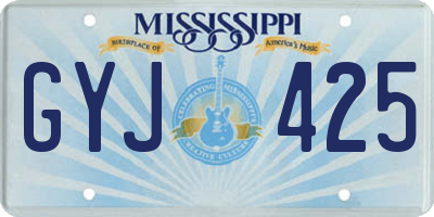 MS license plate GYJ425