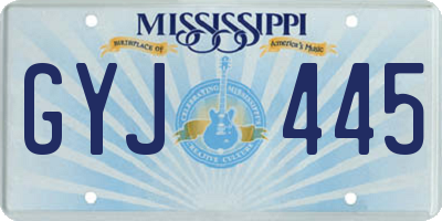 MS license plate GYJ445