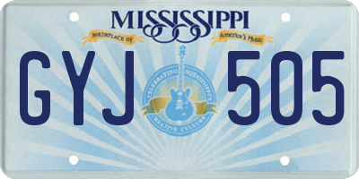 MS license plate GYJ505