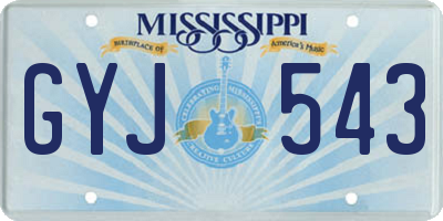 MS license plate GYJ543