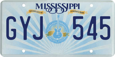 MS license plate GYJ545