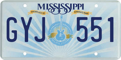 MS license plate GYJ551