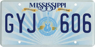 MS license plate GYJ606