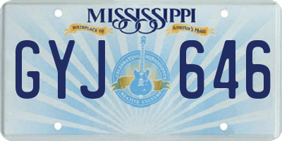 MS license plate GYJ646