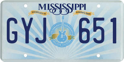 MS license plate GYJ651