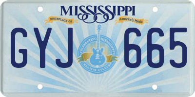 MS license plate GYJ665