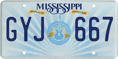 MS license plate GYJ667