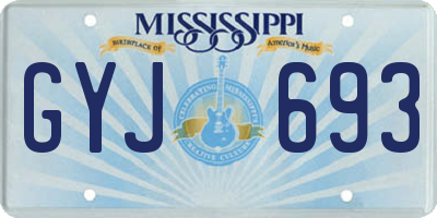 MS license plate GYJ693