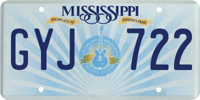 MS license plate GYJ722