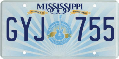 MS license plate GYJ755