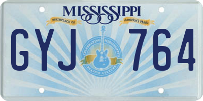 MS license plate GYJ764