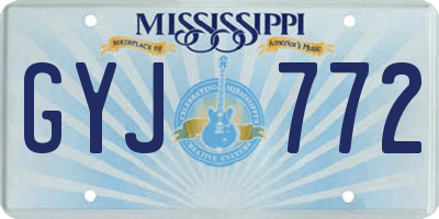 MS license plate GYJ772
