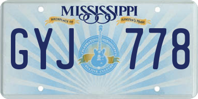 MS license plate GYJ778