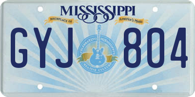 MS license plate GYJ804