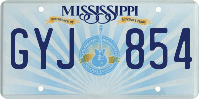 MS license plate GYJ854