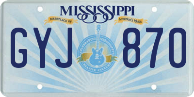 MS license plate GYJ870