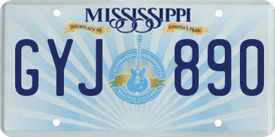 MS license plate GYJ890