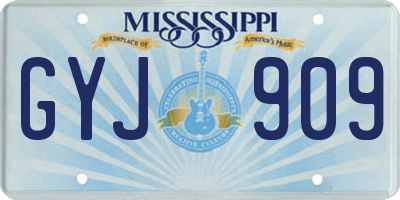MS license plate GYJ909