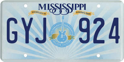 MS license plate GYJ924