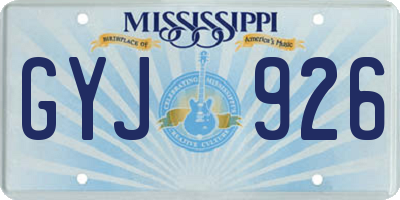 MS license plate GYJ926